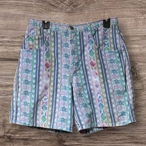 EUC VTG Denim Republic Aztec Denim Shorts Sz 13/14 fit like a 8 High Waisted